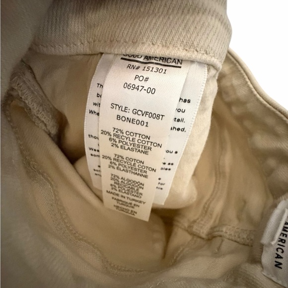 Good American 90s Icon Straight Leg Jeans Bone Cream Size 10 Neutral Denim - Picture 8 of 10